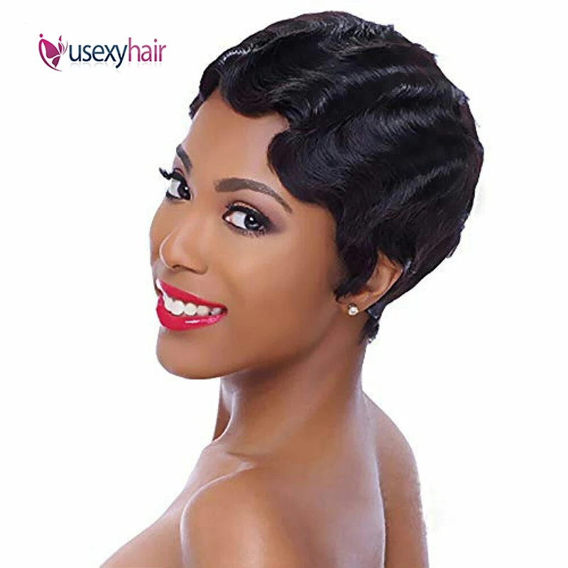 Short Pixie Cut Wig 100% Human Hair Wigs Finger Wave Short Bob Wigs for Black Women Brazilian Full Machine Made Remy Hair Wig
Short Pixie Cut Wig 100% Human Hair Wigs Finger Wave Short Bob Wigs for Black Women Brazilian Full Machine Made Remy Hair Wig