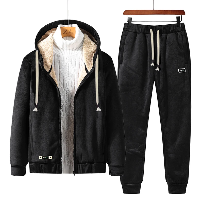 Men's Fleece Tracksuit 2021 Winter New Black Hooded Keep Warm Loose Men Tracksuit Casual Sweatshirts Tracksuit Men Sport Suit
Men's Fleece Tracksuit 2021 Winter New Black Hooded Keep Warm Loose Men Tracksuit Casual Sweatshirts Tracksuit Men Sport Suit