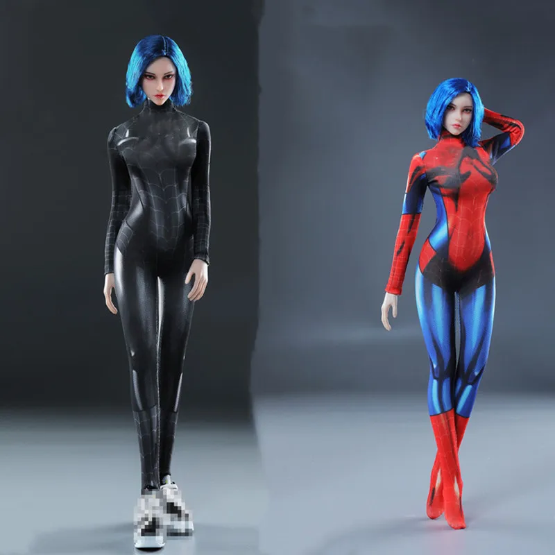 

Toys FG082 1/6 Scale Spider Girl Elastic Bodysuit Jumpsuit Clothes Model Fit 12'' Action Female Soldier Figure Body Accessory