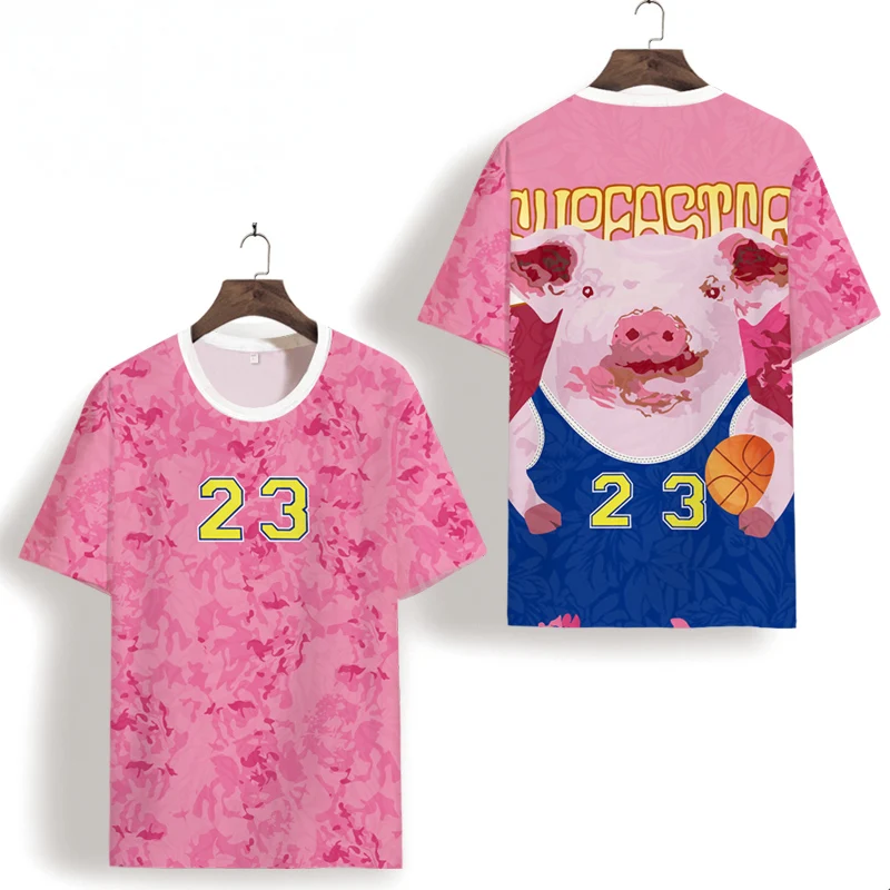 New 2021 Men's Summer Pig Cartoon Print Round Neck T-Shirt Short-Sleeved Ice Silk Plus Size Casual Trend Pink Top Fashion XS-7XL
New 2021 Men's Summer Pig Cartoon Print Round Neck T-Shirt Short-Sleeved Ice Silk Plus Size Casual Trend Pink Top Fashion XS-7XL
