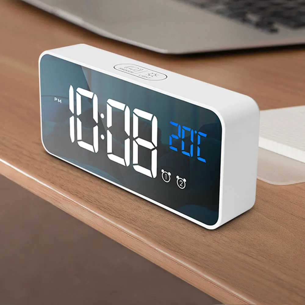 Музыкальный будильник с зарядкой электронные часы настольные цифровые