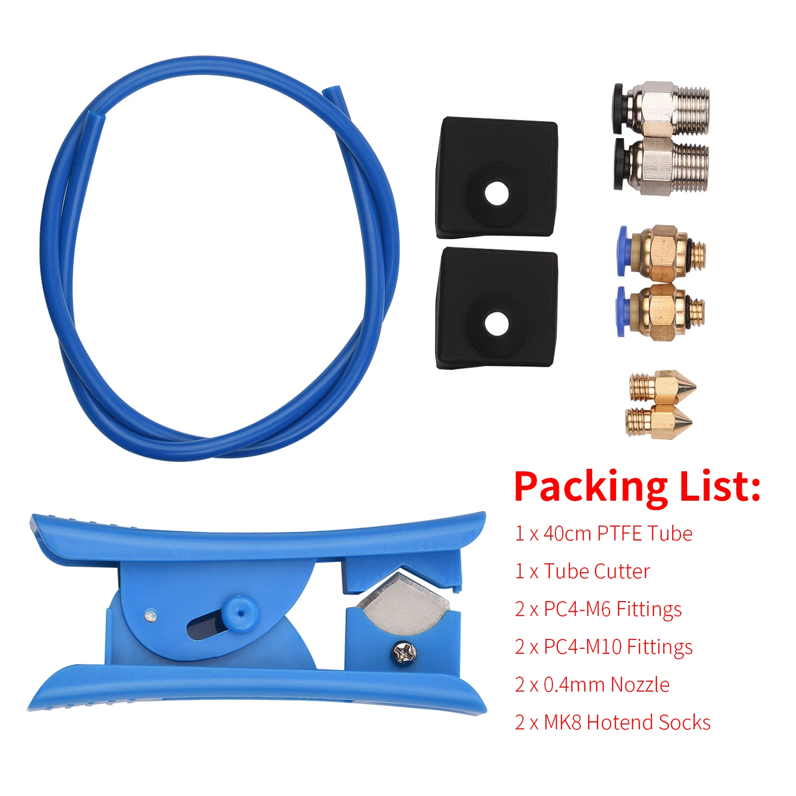 3D Printer Kit PTFE Tubing Hose Pipe 40cm for 1.75mm Filament with PTFE Tube Cutter PC4-M6 Pneumatic Fittings PC4-M10
3D Printer Kit PTFE Tubing Hose Pipe 40cm for 1.75mm Filament with PTFE Tube Cutter PC4-M6 Pneumatic Fittings PC4-M10