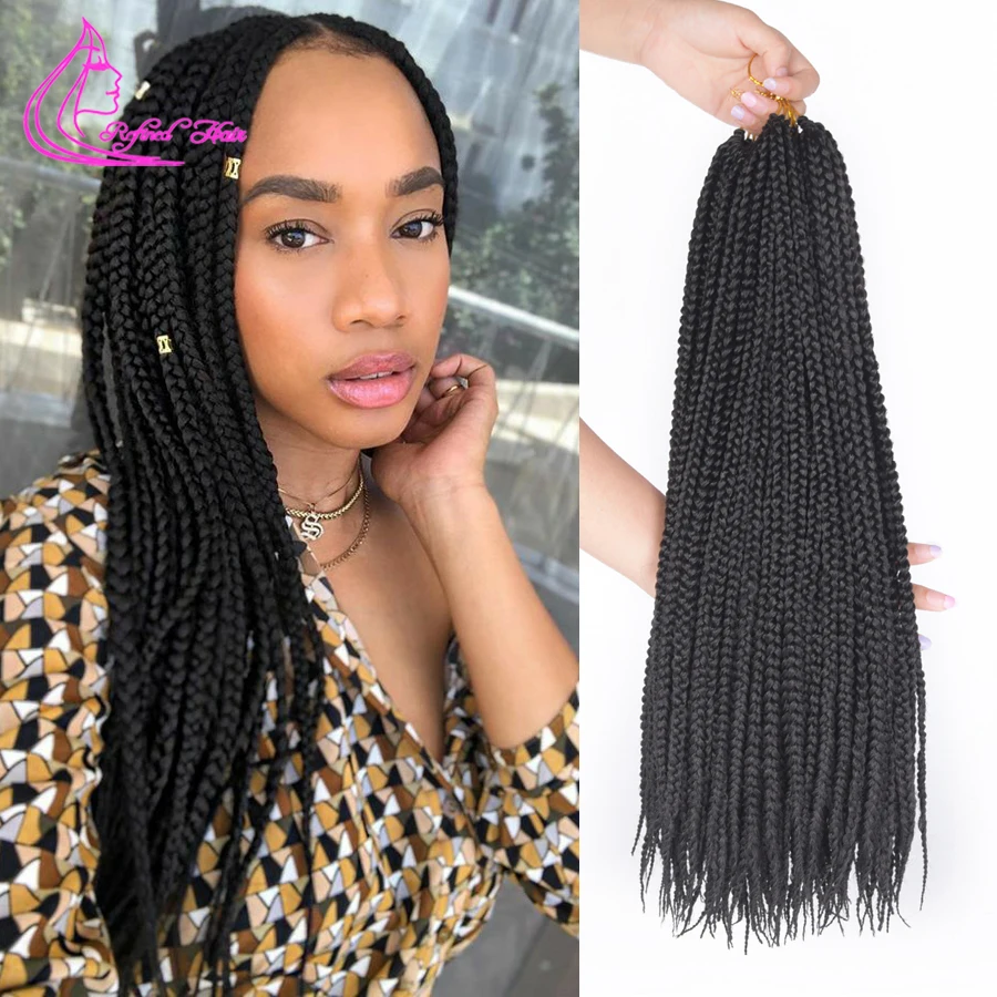 Refined Hair Box Braids Crochet Hair Handmade Ombre Brown Light Brown Crochet Braids Synthetic Braiding Hair Extensions
Refined Hair Box Braids Crochet Hair Handmade Ombre Brown Light Brown Crochet Braids Synthetic Braiding Hair Extensions