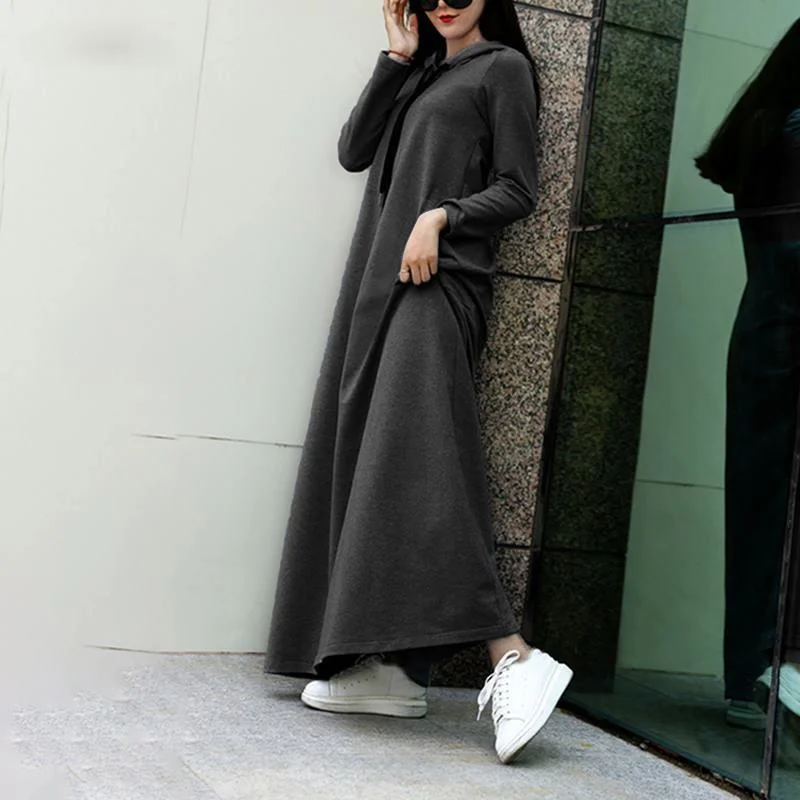 2021 Women Hooded Dress Pullover Ladies Maxi Sweatshirt Spring Autumn Long Sleeve 5XL Casual Solid Loose Vestidos Robe
2021 Women Hooded Dress Pullover Ladies Maxi Sweatshirt Spring Autumn Long Sleeve 5XL Casual Solid Loose Vestidos Robe