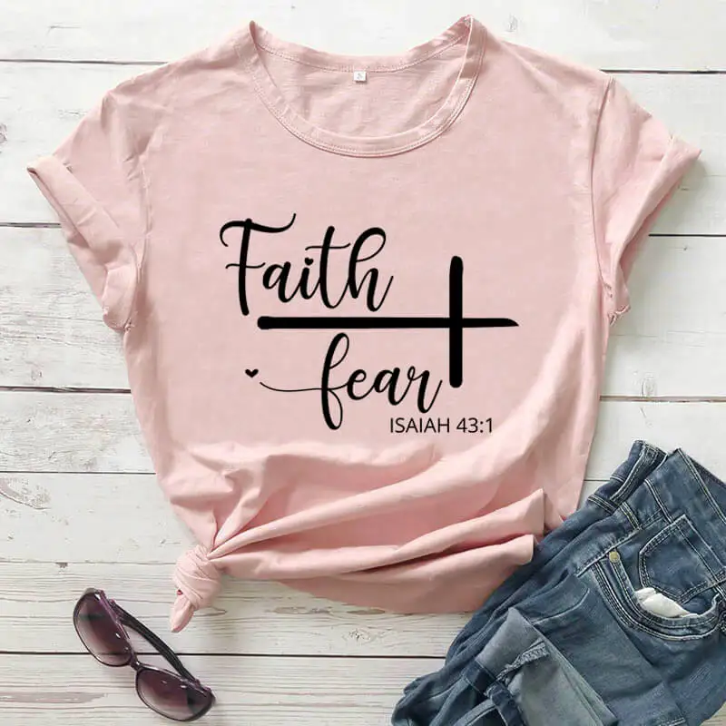 Женская футболка с принтом Faith Over Fear, Повседневная забавная футболка из 100% хлопка
Женская футболка с принтом Faith Over Fear, Повседневная забавная футболка из 100% хлопка