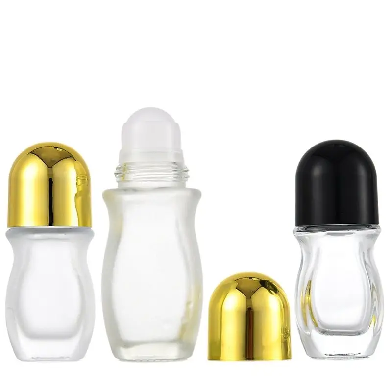 

Roll On Bottle 30ml 50ML Clear Frosted Glass Essential Oil Massage Vials Big Ball Cosmetic Perfume Refillable Roller Bottles