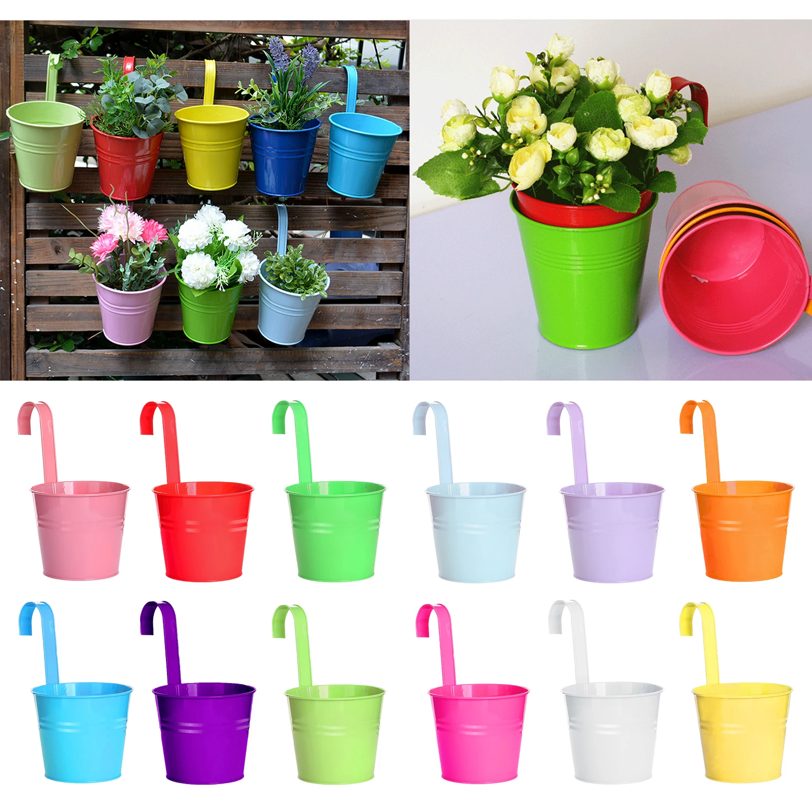 Hanging Flower Plant Pots Balcony Garden Flower Pots Outdoor Planters Baskets Fence Bucket Flower Holders With Detachable Hook
Hanging Flower Plant Pots Balcony Garden Flower Pots Outdoor Planters Baskets Fence Bucket Flower Holders With Detachable Hook