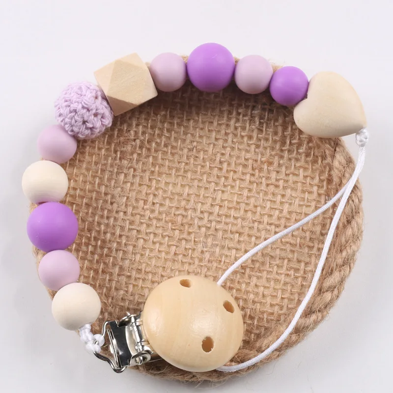 Silicone Teething Pacifier Clips Wood Heart Shaped Pacifier Clips Chain Boy Girl Nipple Holder for Infant
Silicone Teething Pacifier Clips Wood Heart Shaped Pacifier Clips Chain Boy Girl Nipple Holder for Infant