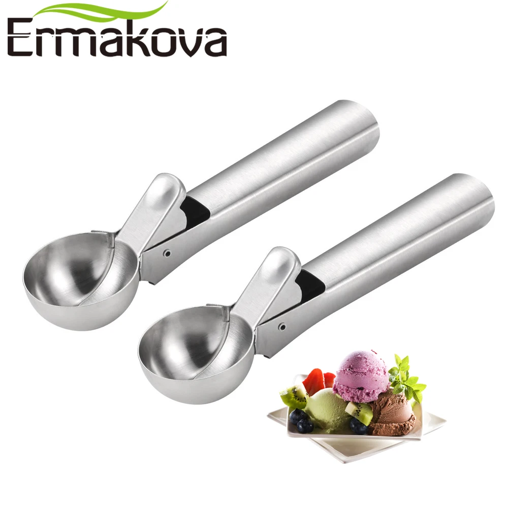 ERMAKOVA 2 шт./лот совок для мороженого из нержавеющей стали замороженного йогурта