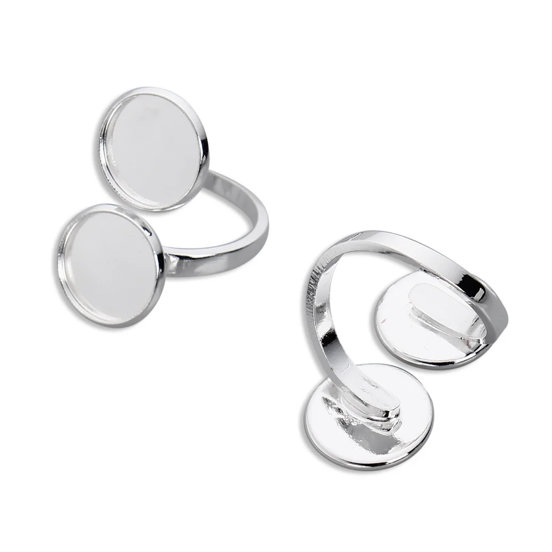 5pc DIY 12mm Adjustable Ring Holder Sliver Plated Ring Setting Tray Wholesale Accessories Double Tray Ring
5pc DIY 12mm Adjustable Ring Holder Sliver Plated Ring Setting Tray Wholesale Accessories Double Tray Ring