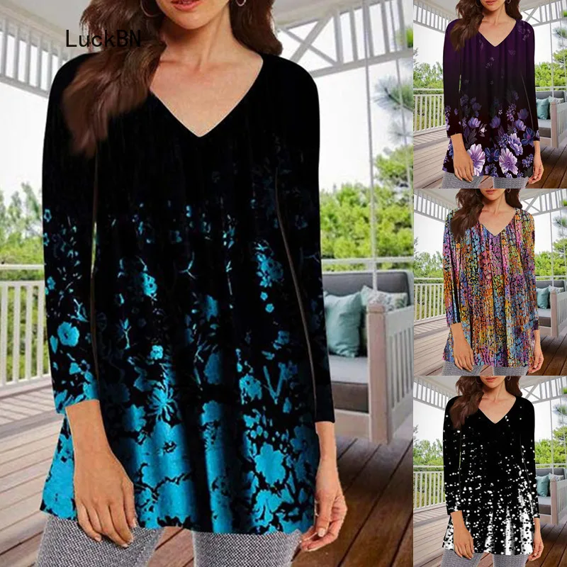 Fashion Large Size Women Wear Floral Print V Neck Casual Top T-shirt Loose Long Sleeve Beach T Shirts Street Wear Tees Y2k Tops
Fashion Large Size Women Wear Floral Print V Neck Casual Top T-shirt Loose Long Sleeve Beach T Shirts Street Wear Tees Y2k Tops