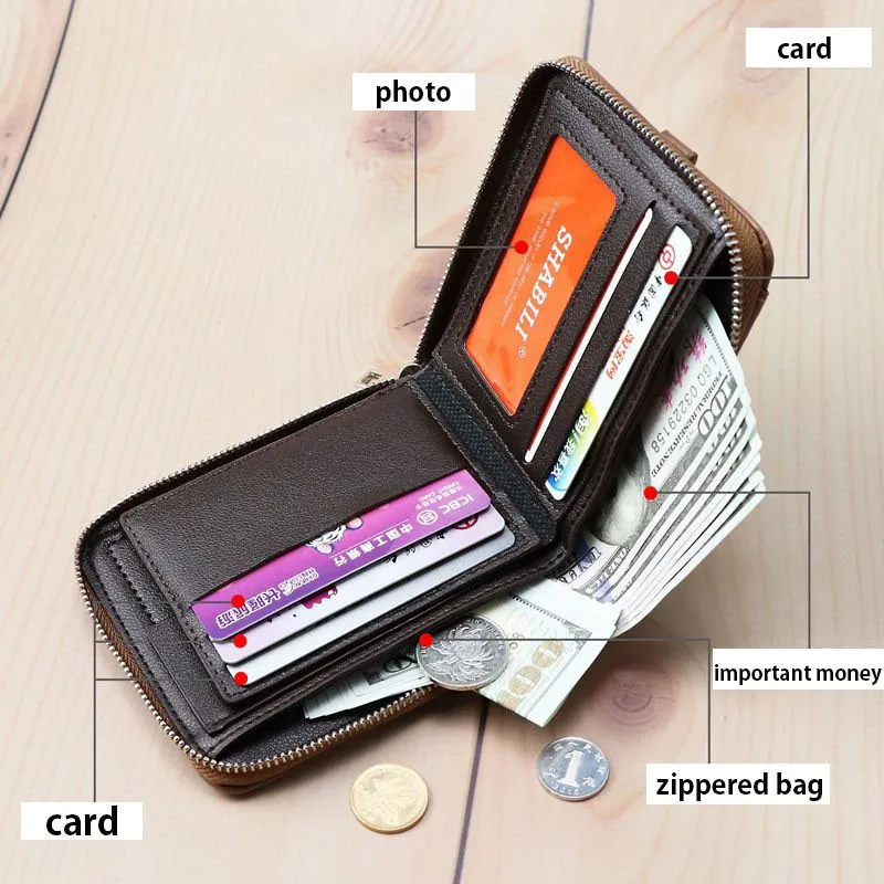 Vintage Men Wallet Coin Bag multifunction Zipper Purse Coin Pouch Wallets for Men Card Holder Short Luxury Men's Purses Carteira
Vintage Men Wallet Coin Bag multifunction Zipper Purse Coin Pouch Wallets for Men Card Holder Short Luxury Men's Purses Carteira