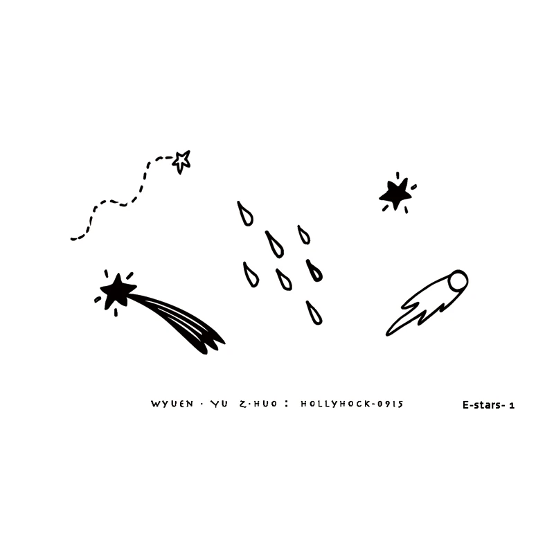 Wyuen Waterproof Stars Temporary Tattoo Stickers Original Creative Meteor Rain Fake Tattoo Stickers for Women Children E-002
Wyuen Waterproof Stars Temporary Tattoo Stickers Original Creative Meteor Rain Fake Tattoo Stickers for Women Children E-002