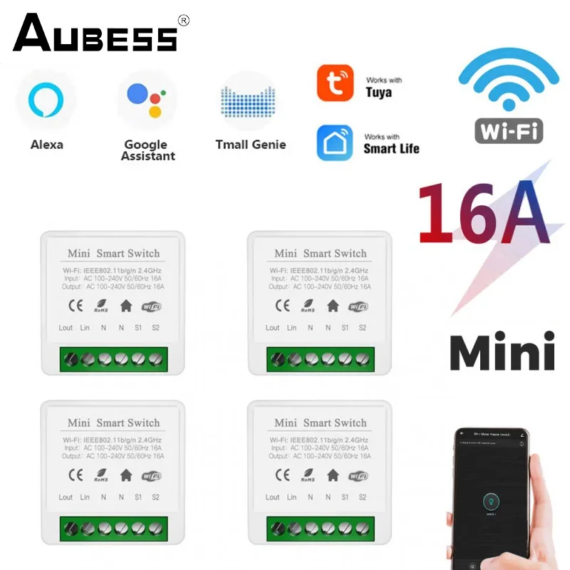 16A Tuya Mini Wifi DIY Smart Switch Two Way Control Timing Module Smartlife APP Remote Control For Alexa Google Home Automation
16A Tuya Mini Wifi DIY Smart Switch Two Way Control Timing Module Smartlife APP Remote Control For Alexa Google Home Automation