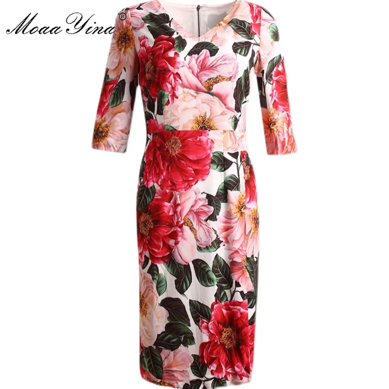 MoaaYina Fashion Designer Dress Summer Women's dress V-neck Red Camellia Floral Print Slim Package hip Vacation Dresses
MoaaYina Fashion Designer Dress Summer Women's dress V-neck Red Camellia Floral Print Slim Package hip Vacation Dresses