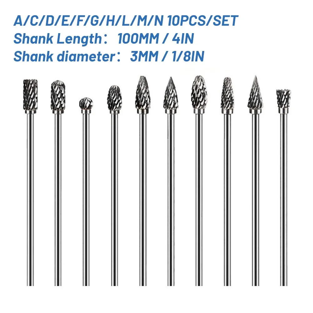 // 10Pcs100m длинная роторная насадка, двойная насадка из карбида вольфрама, хвостовик 3 мм, набор роторных насадок из карбида ////
// 10Pcs100m длинная роторная насадка, двойная насадка из карбида вольфрама, хвостовик 3 мм, набор роторных насадок из карбида ////