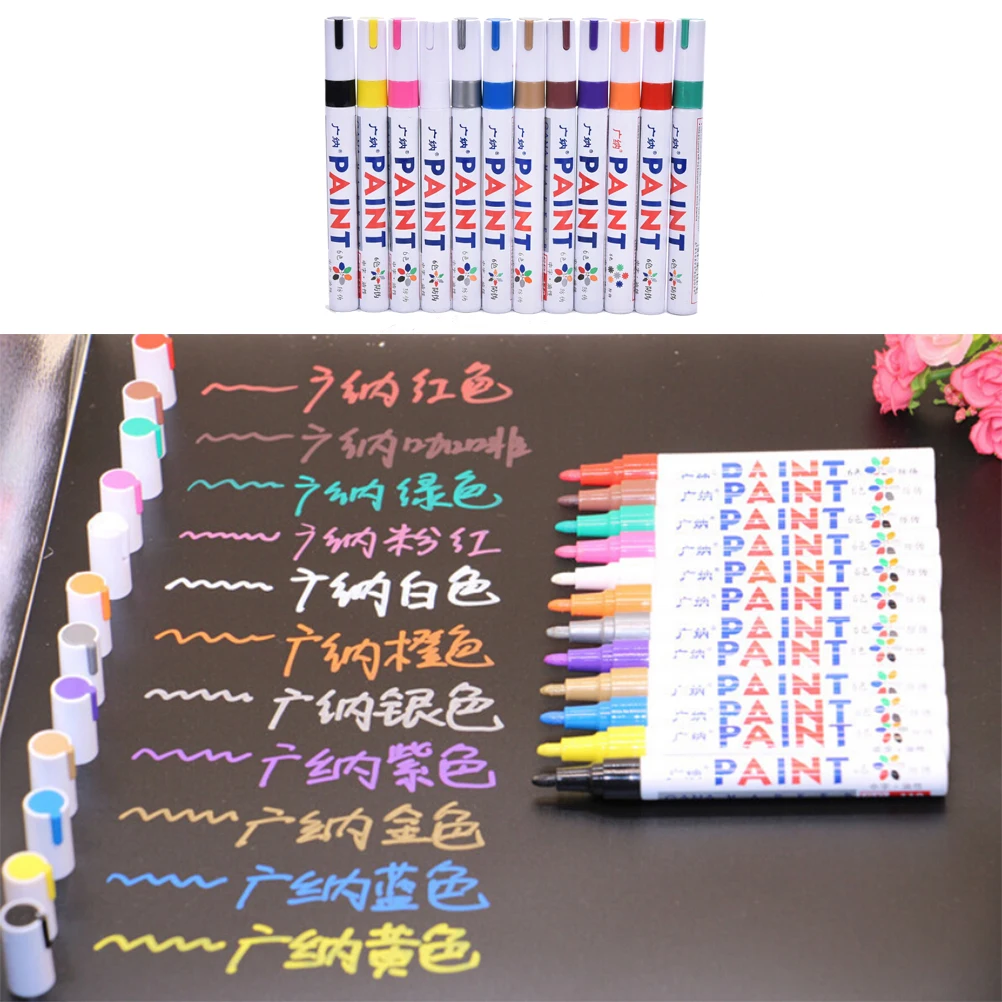 12 Colors Marker Pen For CD Ceramic Glass Plastic Wood Paper Paint Marker Caneta Escolar Office School Supplies
12 Colors Marker Pen For CD Ceramic Glass Plastic Wood Paper Paint Marker Caneta Escolar Office School Supplies