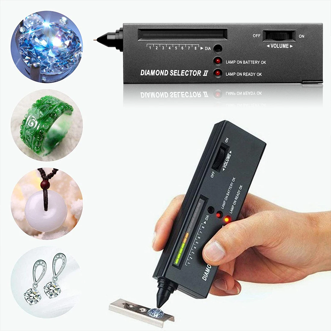 Portable Gemstone Selector Tool Digital Diamond Gems Tester Pen LED Indicator Accurate Reliable Jewelry Detector Tool
Portable Gemstone Selector Tool Digital Diamond Gems Tester Pen LED Indicator Accurate Reliable Jewelry Detector Tool
