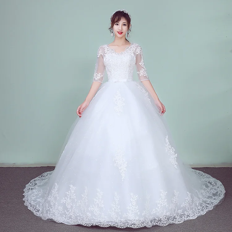 Wedding Dress 2021 The Elegant Half Sleeve Sexy V-neck Court Train Ball Gown Princess Vintage Lace Wedding Dresses
Wedding Dress 2021 The Elegant Half Sleeve Sexy V-neck Court Train Ball Gown Princess Vintage Lace Wedding Dresses