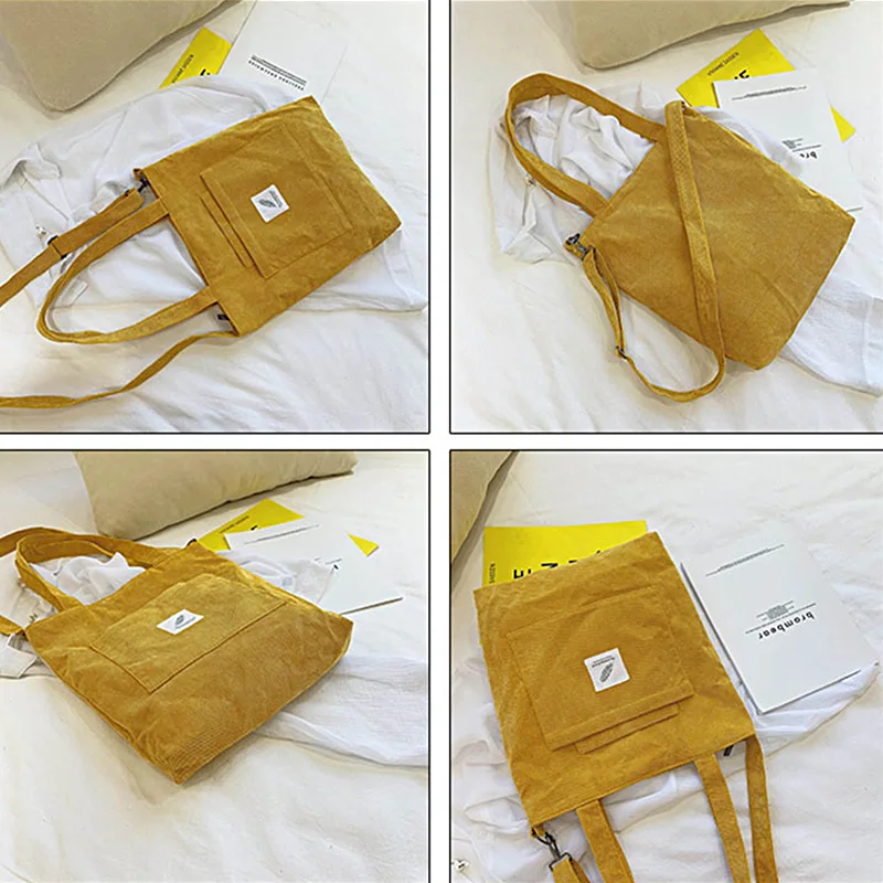 Women Corduroy Canvas Tote Ladies Casual Shoulder Bag Foldable Shopping Bags Beach Bag Cotton Cloth Female Handbag
Women Corduroy Canvas Tote Ladies Casual Shoulder Bag Foldable Shopping Bags Beach Bag Cotton Cloth Female Handbag