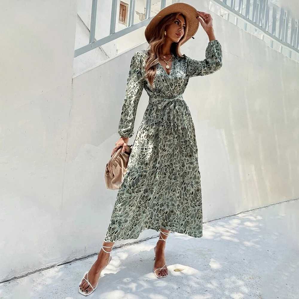 FridayIn 2021 Autumn New Women Casual Print V-neck Tie Lantern Sleeve Slim Waist Turtle Neck Women Vestidos Mujer Bodycon Dress
FridayIn 2021 Autumn New Women Casual Print V-neck Tie Lantern Sleeve Slim Waist Turtle Neck Women Vestidos Mujer Bodycon Dress