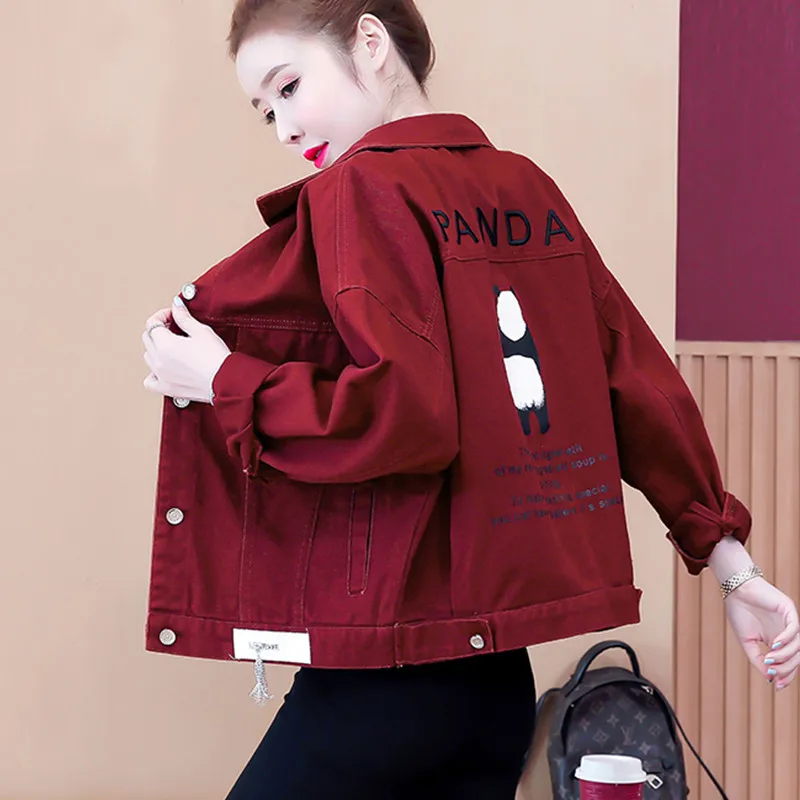 Sleeve Female Denim Red Women Fashion Long For Ladies Autumn Jacket Top Jeans Short Embroidery Korean Slim Jackets Overcoat Aut
Sleeve Female Denim Red Women Fashion Long For Ladies Autumn Jacket Top Jeans Short Embroidery Korean Slim Jackets Overcoat Aut