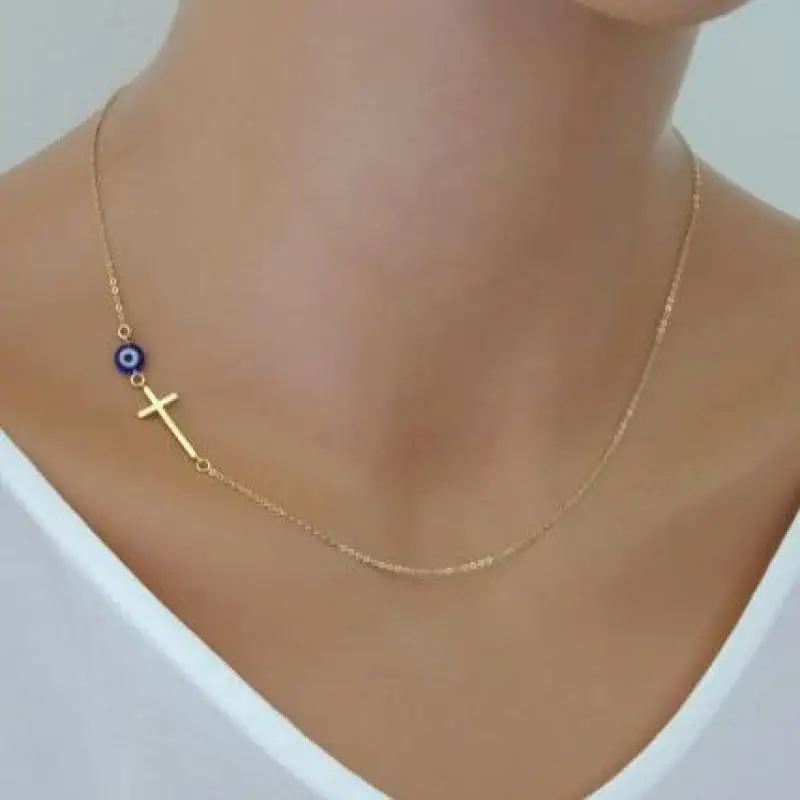 Women Sideways Gold Simple Cross Pendant Necklace Eyes Skinny Cross Celebrity Inspired Chain Necklace Bijoux Collar Jewelry
Women Sideways Gold Simple Cross Pendant Necklace Eyes Skinny Cross Celebrity Inspired Chain Necklace Bijoux Collar Jewelry
