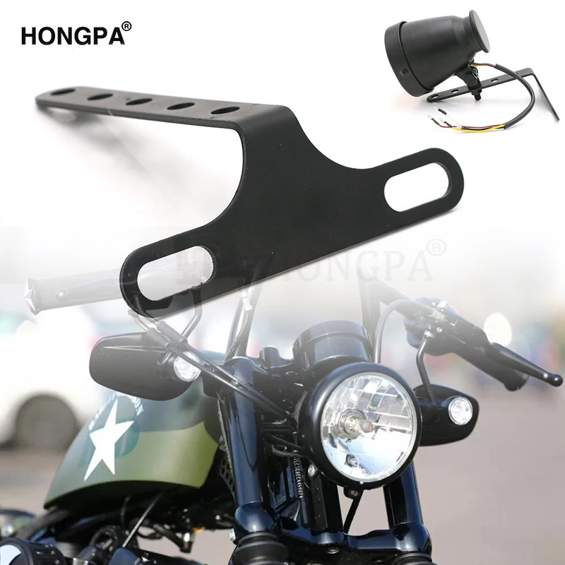 Черный Кронштейн для фары мотоцикла регулируемый держатель Harley Sportster