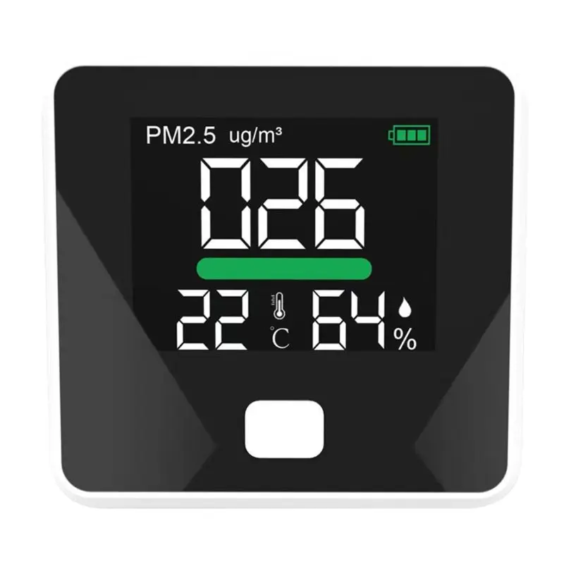 Портативный анализатор качества воздуха PM2.5, детектор газа, датчик влажности и температуры воздуха для домашнего использования
Портативный анализатор качества воздуха PM2.5, детектор газа, датчик влажности и температуры воздуха для домашнего использования