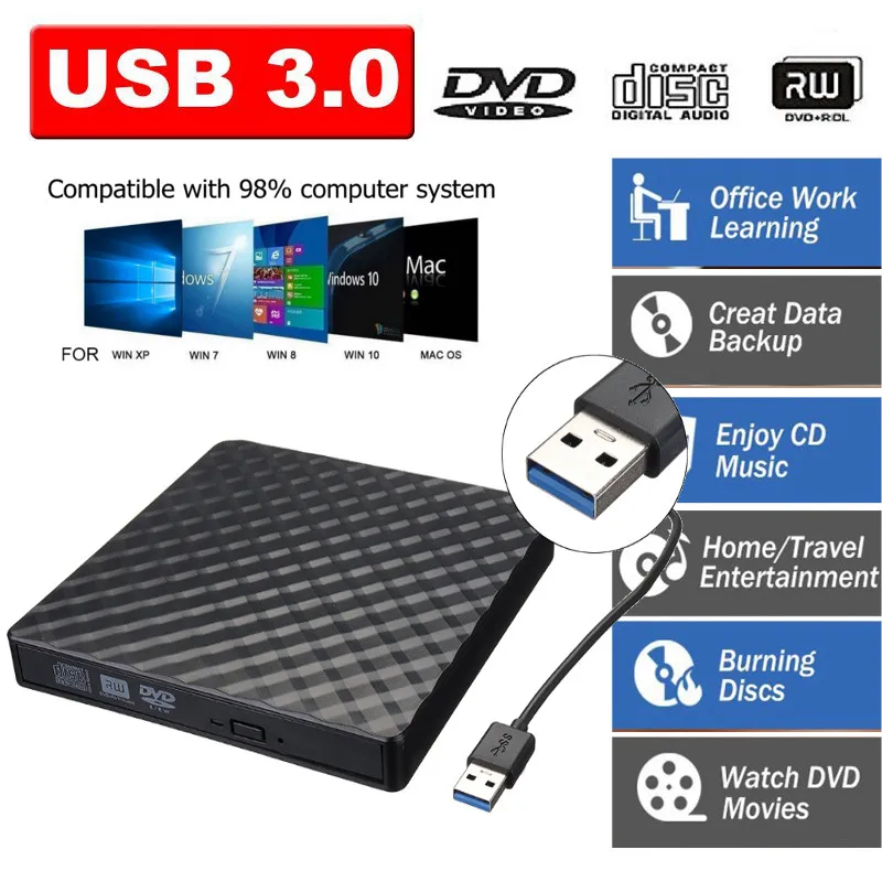 Внешний DVD-рекордер записывающее устройство оптический привод DVD RW проигрыватель