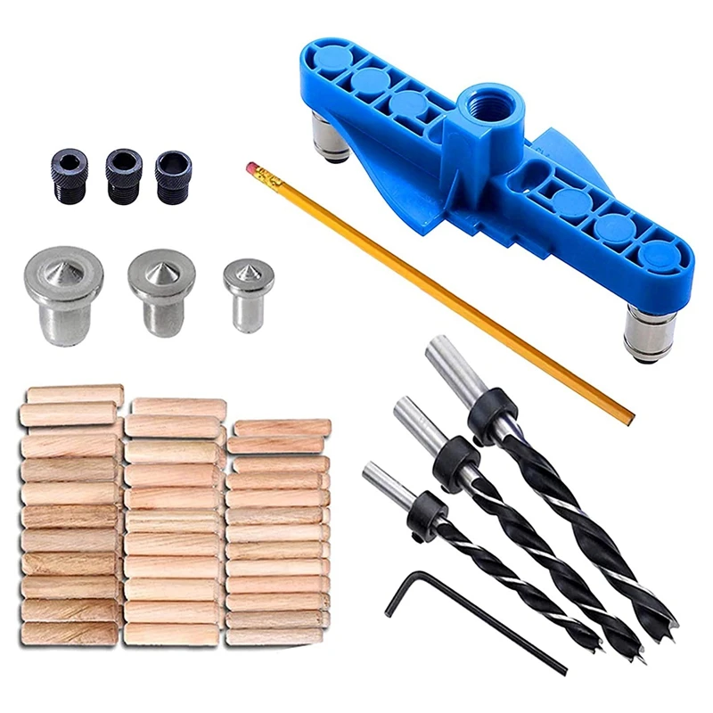 72Pcs 2In1 Doweling Jig Kit Self Centering Drill Jig Straight Holes Punching Locator Woodworking Drill and Marking Tool
72Pcs 2In1 Doweling Jig Kit Self Centering Drill Jig Straight Holes Punching Locator Woodworking Drill and Marking Tool