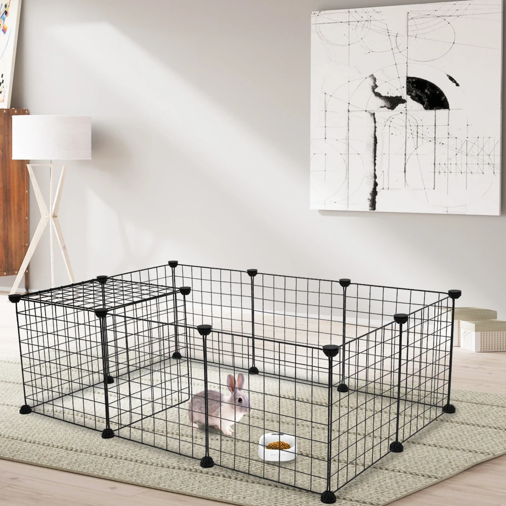 

12pcs DIY Combination Wire Mesh Pet Cage dog Cat Rabbit Cage Multi Function Fence Iron Cage Guinea Pig Metal Hamster Cages