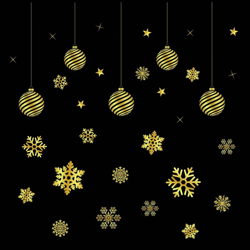 Glue-free Golden Snowflake Christmas Stickers Ball Snowflake Pattern Glass Sticker Static Wall Sticker Wall Decal Home Decor
Glue-free Golden Snowflake Christmas Stickers Ball Snowflake Pattern Glass Sticker Static Wall Sticker Wall Decal Home Decor