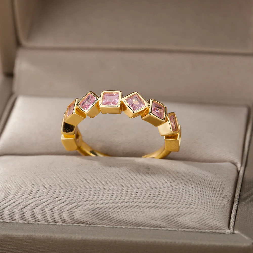 2022 New Cute Pink Cubic Zircon Wedding Rings For Women Girls Romantic Opening Geometric Marriage Rings Jewelry Bridal Gift
2022 New Cute Pink Cubic Zircon Wedding Rings For Women Girls Romantic Opening Geometric Marriage Rings Jewelry Bridal Gift