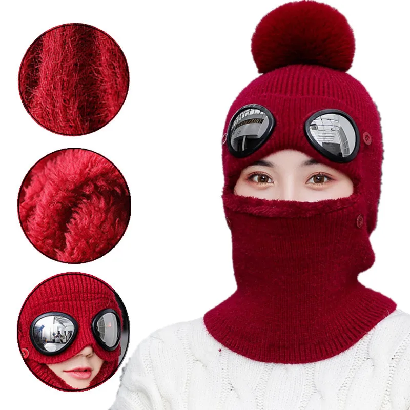 Fashion Woman Knit Skullies Beanies Hats Unisex Winter Outdoor Keeping Warm caps With Glasses Face Neck Protection Hat
Fashion Woman Knit Skullies Beanies Hats Unisex Winter Outdoor Keeping Warm caps With Glasses Face Neck Protection Hat