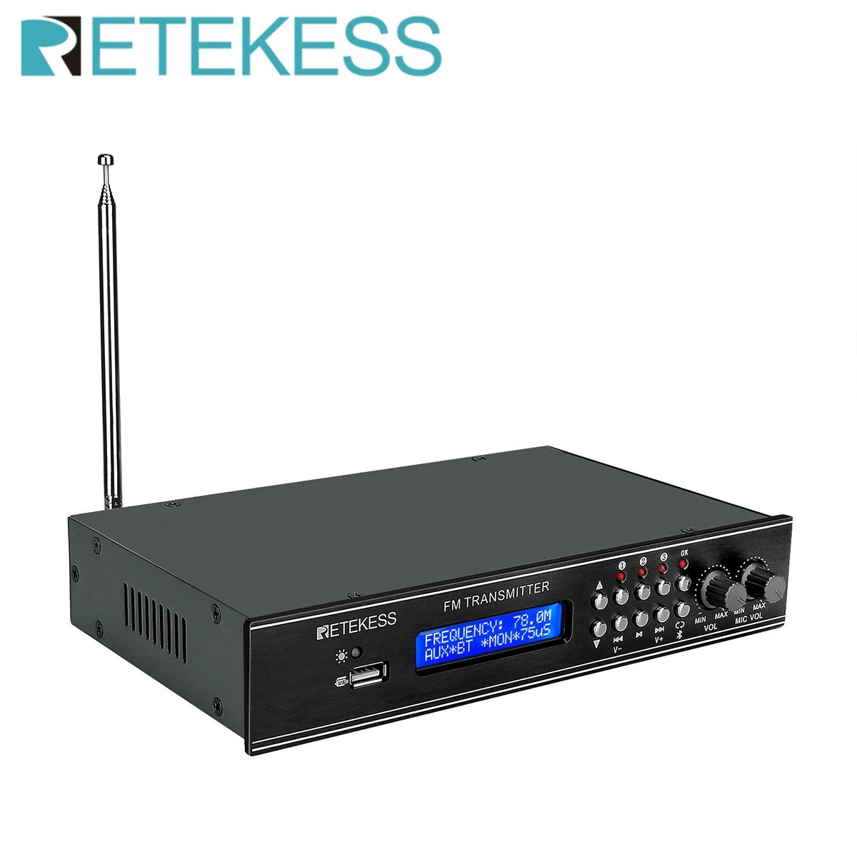 RETEKESS TR510 For Drive-in Church FM Broadcast Transmitter Support AUX/MIC/Bluetooth/USB Drive Input with LCD Display
RETEKESS TR510 For Drive-in Church FM Broadcast Transmitter Support AUX/MIC/Bluetooth/USB Drive Input with LCD Display