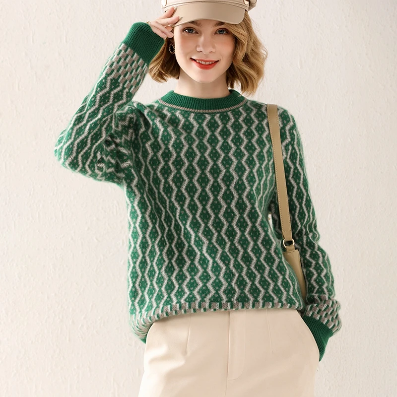 New Year Women's O-Neck Sweater 100% Pure Wool Knit Pullover Oversized Sweater Loose Ladies Popular Sweater Women's Top
New Year Women's O-Neck Sweater 100% Pure Wool Knit Pullover Oversized Sweater Loose Ladies Popular Sweater Women's Top