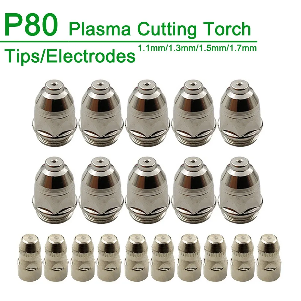 20Pcs 1.1/1.3/1.5/1.7mm P80 Plasma Electrode Nozzle Cutting Torch 60A 80A 100A P80 CNC Plasma Torch Tip Electrode Nozzle
20Pcs 1.1/1.3/1.5/1.7mm P80 Plasma Electrode Nozzle Cutting Torch 60A 80A 100A P80 CNC Plasma Torch Tip Electrode Nozzle