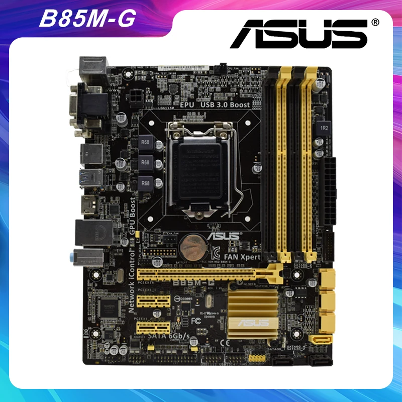 ASUS B85M-G LGA 1150 Intel B85 B85M материнская плата для настольного ПК DDR3 32G Xeon E3-1245 v3 Core i7-4770K Cpus USB3.0 PCI-E 3,0
ASUS B85M-G LGA 1150 Intel B85 B85M материнская плата для настольного ПК DDR3 32G Xeon E3-1245 v3 Core i7-4770K Cpus USB3.0 PCI-E 3,0