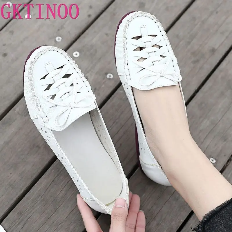 GKTINOO Spring Shoes Women Genuine Leather Flat Shoes Soft Female Ballet Flat Shoe Summer Lady Hollow Out Loafers Women Sandal
GKTINOO Spring Shoes Women Genuine Leather Flat Shoes Soft Female Ballet Flat Shoe Summer Lady Hollow Out Loafers Women Sandal