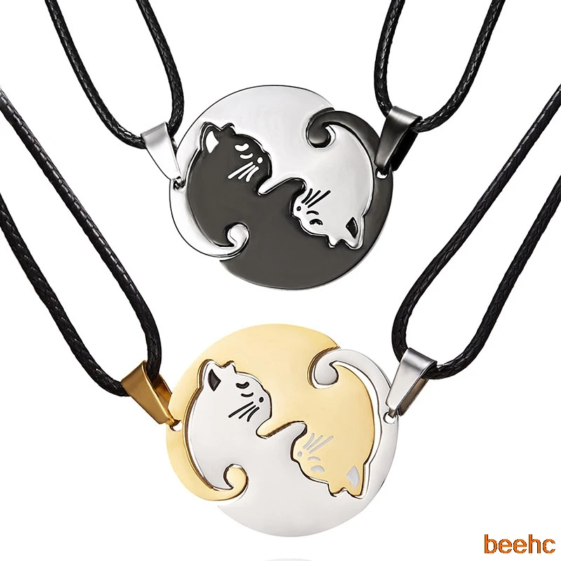 black white cat pendant necklace for couple lovers splice bff best friend yinyang cat necklace collars stainless steel jewelry
black white cat pendant necklace for couple lovers splice bff best friend yinyang cat necklace collars stainless steel jewelry