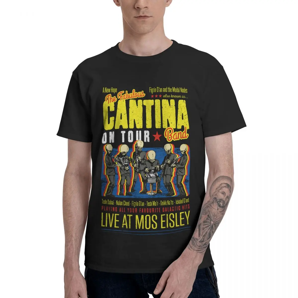 Cantina Band T-Shirts Pure Cotton Crewneck Male T Shirt Short Sleeve Plus Size Novelty Tee Tops Four Seasons
Cantina Band T-Shirts Pure Cotton Crewneck Male T Shirt Short Sleeve Plus Size Novelty Tee Tops Four Seasons