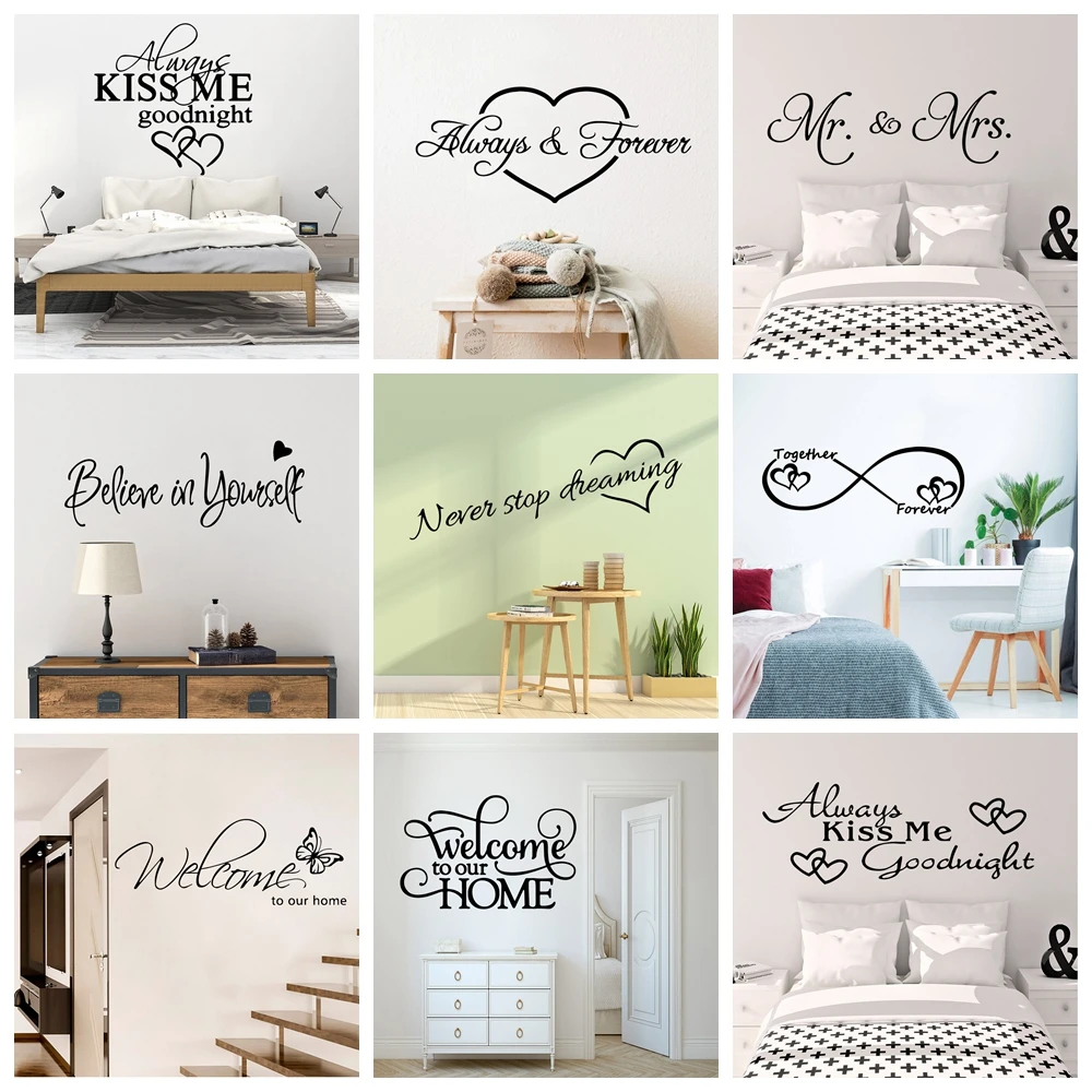Романтические наклейки на стену в виде влюбленных для спальни Настенный декор