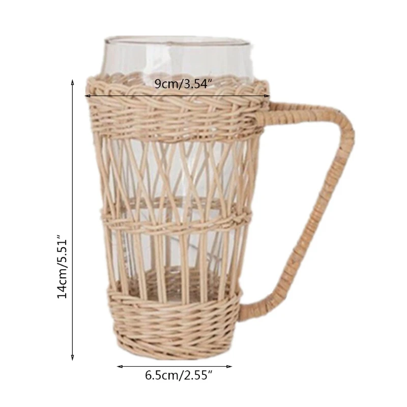 Handmade Rattan Weaving Cup Sleeve with Handle Parctical Durable Cup Cover Creative Retro Pastoral Style Protection
Handmade Rattan Weaving Cup Sleeve with Handle Parctical Durable Cup Cover Creative Retro Pastoral Style Protection