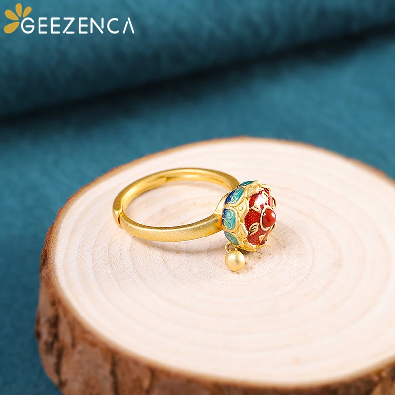 925 Sterling Silver Gold Plated Cloisonne Agate Lotus Throne Rings Open Vintage Chinese Style Gemstone Ring Fine Jewelry Women
925 Sterling Silver Gold Plated Cloisonne Agate Lotus Throne Rings Open Vintage Chinese Style Gemstone Ring Fine Jewelry Women