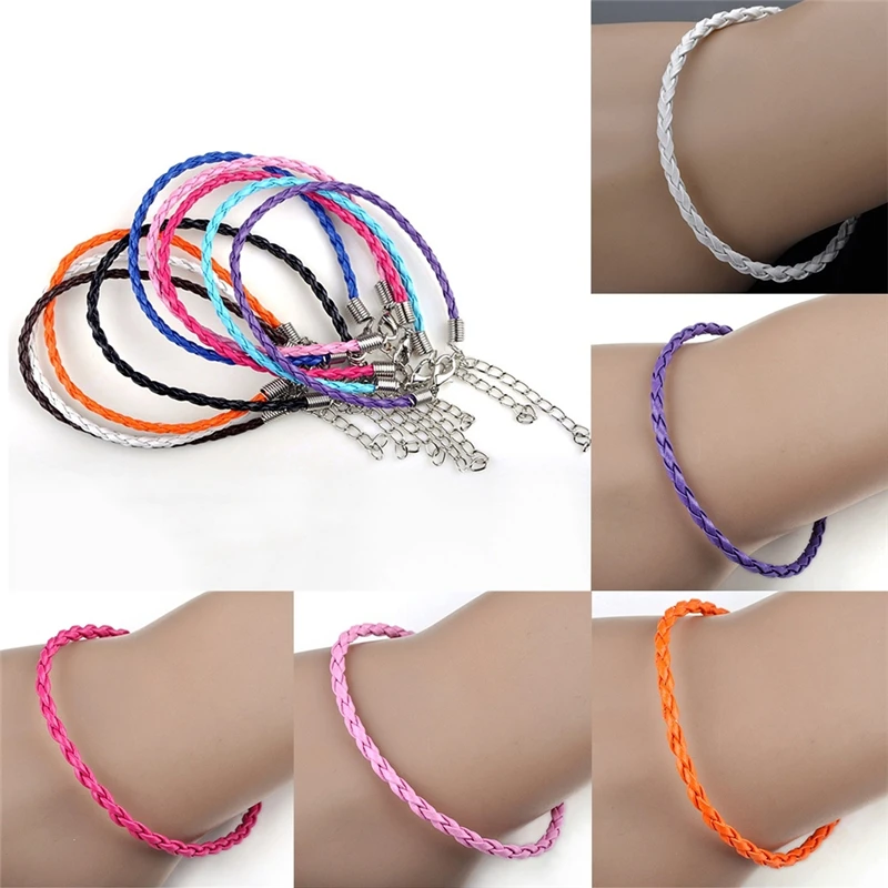 10Pcs Wholesale Simple Candy Color Leather Braided Bracelets & Bangles Women Wraist Cord Chain Charm Jewelry
10Pcs Wholesale Simple Candy Color Leather Braided Bracelets & Bangles Women Wraist Cord Chain Charm Jewelry
