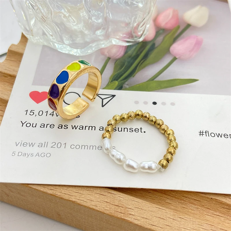 2 Pieces Of Candy Color Love Heart Candy Color Dripping Oil Ring Creative Imitation Pearl Ladies Ring Girl Jewelry Best Gift
2 Pieces Of Candy Color Love Heart Candy Color Dripping Oil Ring Creative Imitation Pearl Ladies Ring Girl Jewelry Best Gift