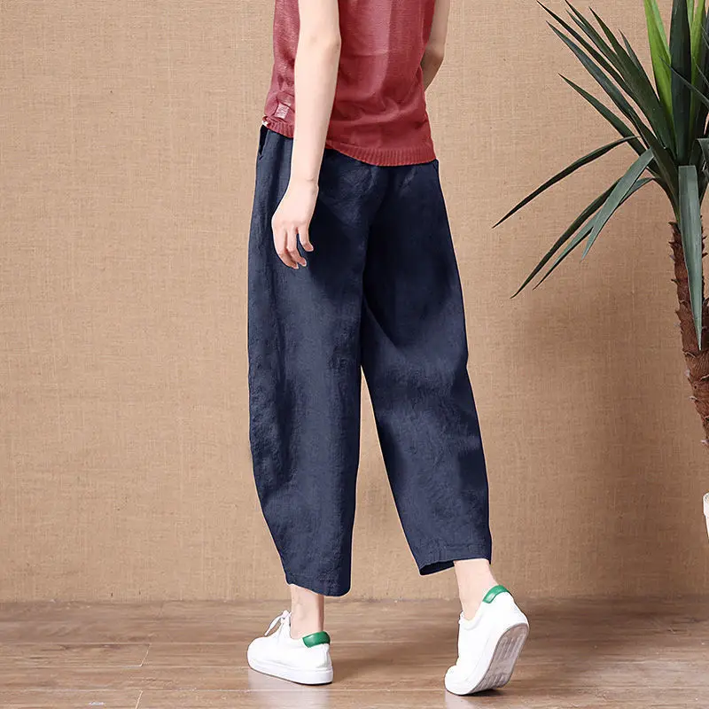 Women's Cotton Linen Pants Elastic Waist Vintage Trousers Lady Loose Casual Pants Plus Size S-5XL Retro Literary Cotton Trousers
Women's Cotton Linen Pants Elastic Waist Vintage Trousers Lady Loose Casual Pants Plus Size S-5XL Retro Literary Cotton Trousers