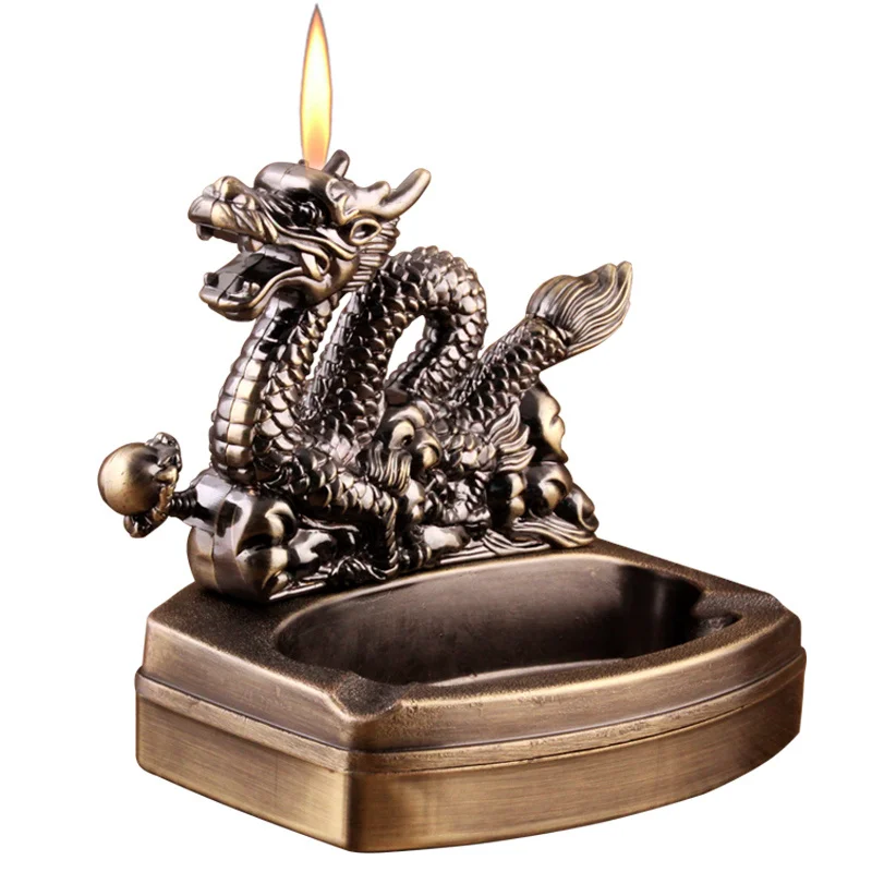 New Kind Loong Shaped Cigarette Ashtray With Butane Gas Lighter Men's Gift
New Kind Loong Shaped Cigarette Ashtray With Butane Gas Lighter Men's Gift