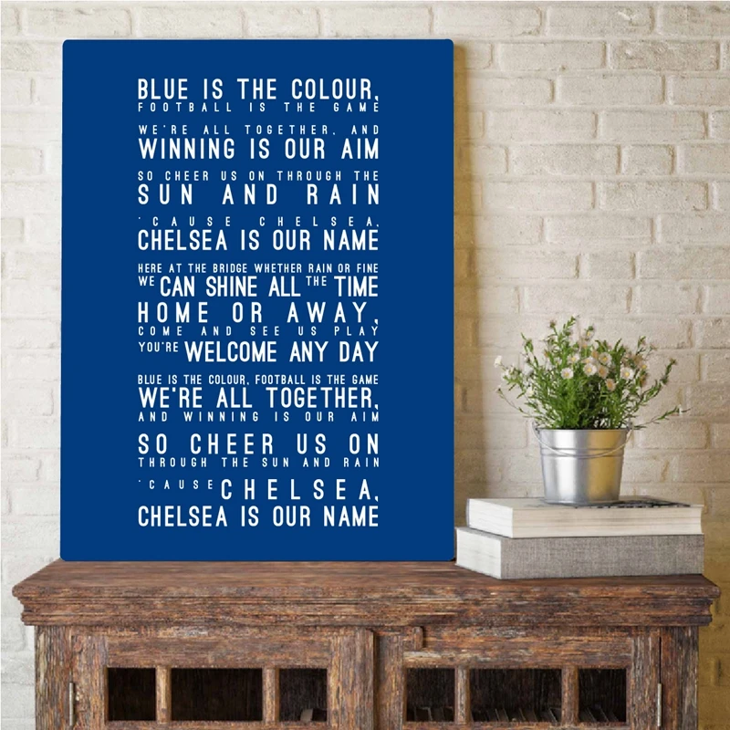 Home Decor Canvas Chelsea FC Inspired Song Lyrics HD Prints Paintings Modular Pictures Modern Artwork Bedroom Wall Art Poster
Home Decor Canvas Chelsea FC Inspired Song Lyrics HD Prints Paintings Modular Pictures Modern Artwork Bedroom Wall Art Poster